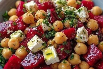 Thumbnail for Chickpea, Beet & Feta Salad with Lemon Garlic Vinaigrette